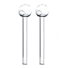 20X Portable Transparent Straw Drink Straw Pipes Glass Straws with Bubble , Oil Burner Glass Pipe Bubble Pipe C