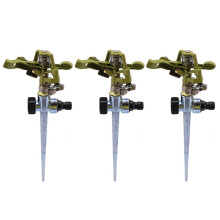 3X 360 Grad Drehbewaesserung Sprueher Berieselungsanlage fuer Rasen Garten Yard Gras Metallimpuls Spitzen Schlauch Wasser Sprinkler Sprueher