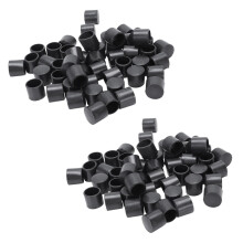 100 Stueck Schwarz Gummi PVC Flexibel Rundes Endkappe Rundes 12mm Fuss Abdeckung