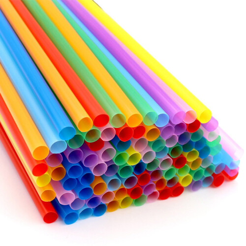 2000Pcs 10.3 Inch Disposable Drinking Straws Plastic Straws Extra Long Assorted Bright Colors for Party Drinking Straws