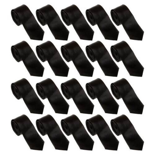 20X Unisex-Krawatte Polyester,Schwarz,2 Zoll