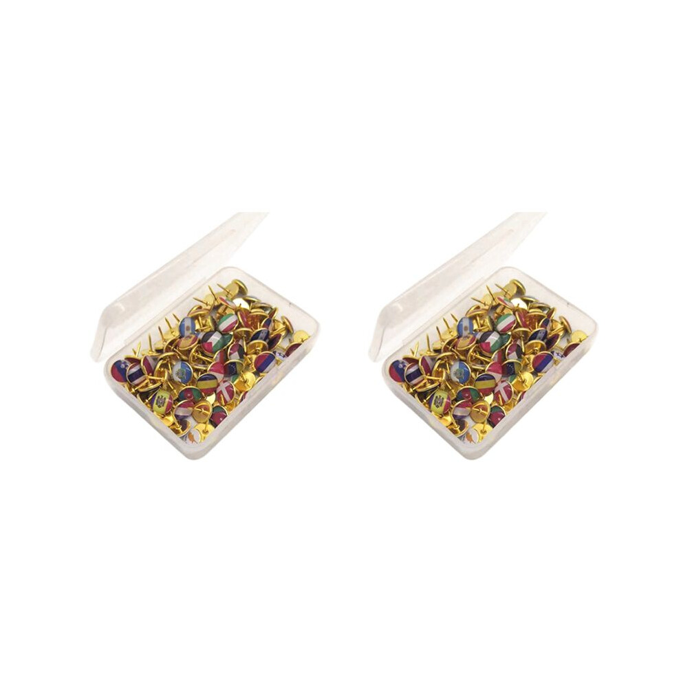 200X Push Pins National Flag Thumb Tacks Country Map Push Pins For Bulletin Board, Map, Office 4711269970077