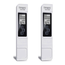 2X Testeur de Qualité de L'Eau Numérique TDS EC Meter 0-9999 PPM Plage de Mesure Testeur de Température de Pureté de L'Eau