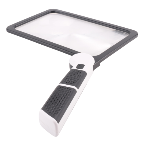 Lupa de página completa 5x para lectura, lupa iluminada plegable con 48 luces LED, mango rectangular. 2
