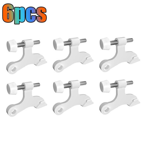 6Pcs Hinge Pin White  Adjustable Heavy Duty Hinge with Rubber Bumper To Reduce Potential Damage Wall Dents 1