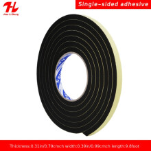 (8mm thick, 3.01 m long, 30mm wide) Strong Single-Sided Self-Adhesive Black EVA Sponge Foam Cushioning Anti Vibration Tape for Door Gaps, Window