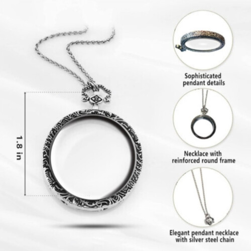 10x Magnifying Glass Necklace – Optical Pendant Magnifier 2