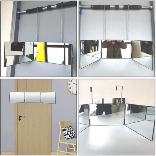 3-Way Mirror – Self-Cut Mirror – Foldable – 360 – White – Bathroom 1