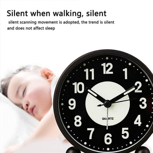 Bedside Luminous Alarm Clock Quiet Non Ticking with Light Nightlight XG 2