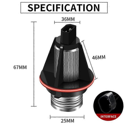 2 stk. 10w CANbus feilfrie LED Angel Eyes markeringslyspærer til BMW E39 E53 E60 E61 E63 E64 E65 E66 E87 525i 530i xi 545i M5 2