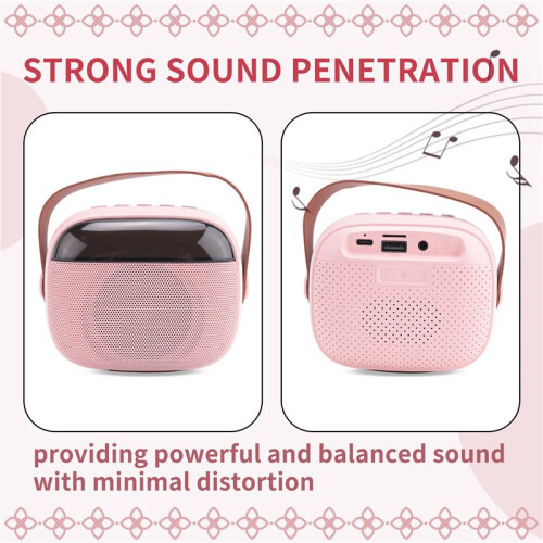 Kids Karaoke Machine, Portable  Speaker with 2 Wireless Microphones 2