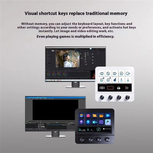 Mbox N4 Stream Deck Stand Touch Strip 10-Key Visual Macro Keyboard Quad-Dial Interface Dual Usb-C Usb-A Hub Black 2