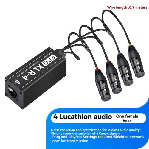 Extensor de Cabo de Rede DMX e Áudio XLR de 4 Canais, Extensor de Sinal de Rede DMX512 para Iluminação de Palco e Estúdio C 2
