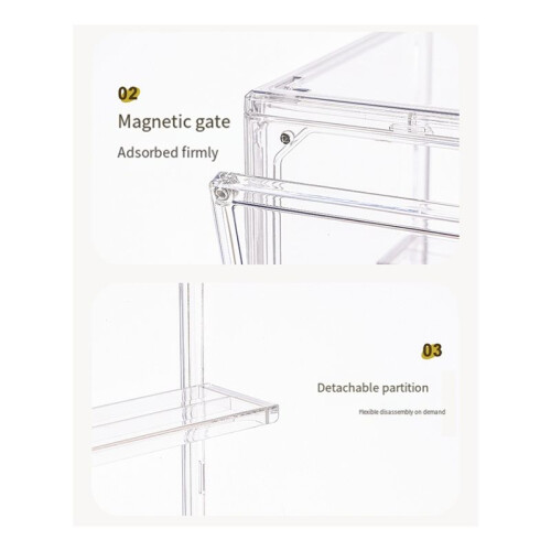 Display Stand Transparent Ladder Model Storage Box Hand Puppet Display Box 27x25.5x36CM 2