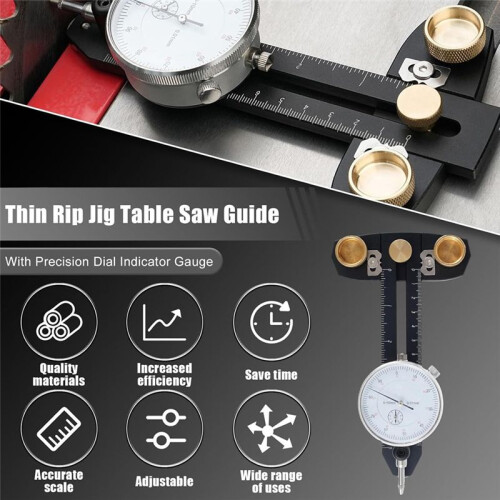 Saw Alignment Gauge, Table Saw Dial Indicator 0.01 mm Adjustable Table Saw Alignment Gauge Calibrator for Table Saw 1