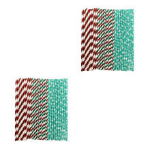 300Pièces Pailles Jetables Pour Motifs Noël Colorés