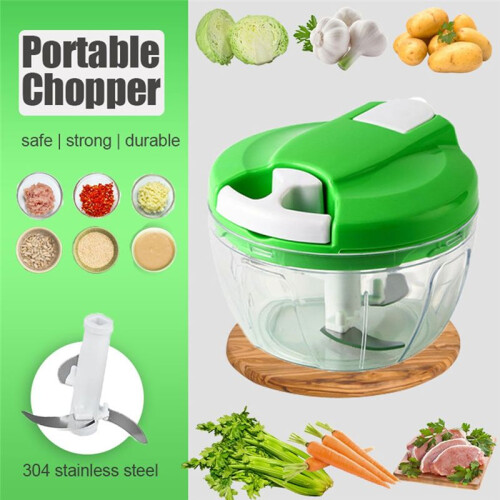 Manual Food Processor Vegetable Chopper,Portable Hand Pull String Garlic Mincer Onion Cutter for Veggies,Ginger,Fruits 1