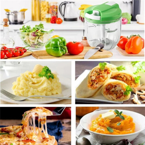 Manual Food Processor Vegetable Chopper,Portable Hand Pull String Garlic Mincer Onion Cutter for Veggies,Ginger,Fruits 2