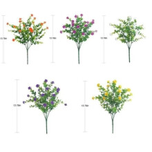 Set of 5 Artificial Flower Bouquets, UV-Resistant Greenery Plants for Balcony, Garden, Office, Wedding, Party Decor