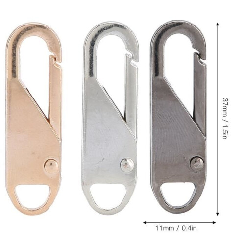 Fafeicy 12-Piece Detachable Alloy Zipper Pull Head Spring Puller Zipper Slider 1