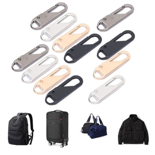 Fafeicy 12-Piece Detachable Alloy Zipper Pull Head Spring Puller Zipper Slider 2