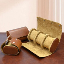 Boîte de rangement pour montres - Cuir PU - 3 compartiments - Marron - Vintage - Classique