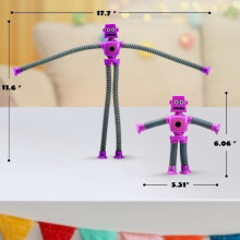 Ensemble de 4 tubes à pop-corn robots pour enfants, jouets sensoriels, tube télescopique pour filles et garçons, jouets anti-stress