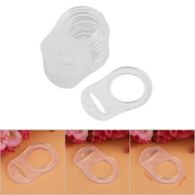 Vvikizy 10Pcs Transparent Multi-Adapter Silicone Pacifier Clips for Baby Rings