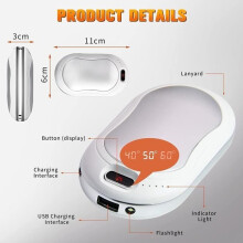 Rechargeable Hand Warmer, Portable Power Bank, Reusable Electric Hand Warmer with Massage Mode (10000mAh)
