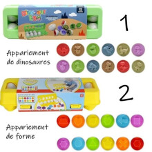 Jeu de tri des couleurs et des formes pour enfants - KENLUMO - 24 œufs assortis - Jouet éducatif Montessori