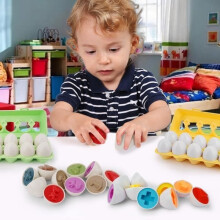 Children's Color and Shape Sorting Game - KENLUMO - 24 Assorted Eggs - Montessori Educational Toy