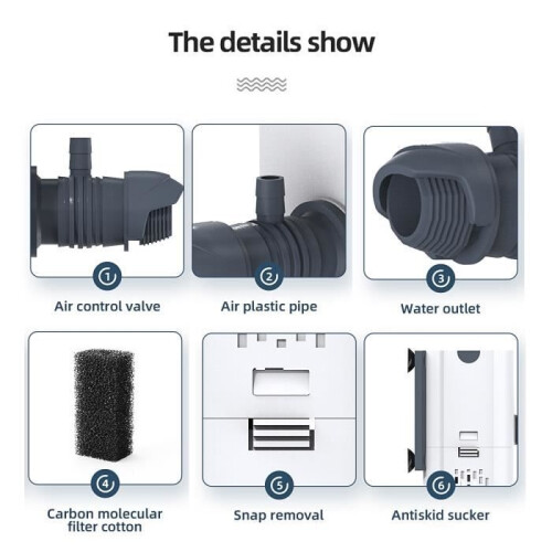 Filtre interne - YOLISTAR - 15W - Débit 1000L/h - Oxygénation - Filtration 2