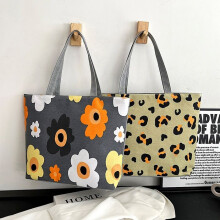 FUNMOON Beach Bag - Large Waterproof Bag with Zipper - Yellow Flower