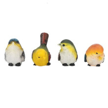 SURENHAP Bird Decor 4 Pcs Resin Birds Animal Figurine Decoration Artificial Garden Lawn Ornaments