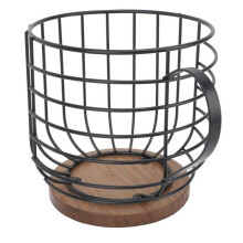 Organisateur de rangement pour dosettes de café Vvikizy, porte-dosettes en fer, grand modèle noir au design art café avec couvercle