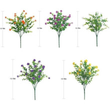 Set mit 5 künstlichen Blumensträußen, UV-beständige Grünpflanzen für Balkon, Garten, Büro, Hochzeit, Partydekoration