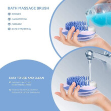 Pet bath brush, massage brush with 2-in-1 shampoo dispenser, for massaging pets