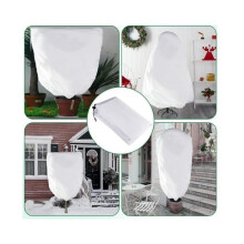Ensemble de 4 housses d'hiver, housse de protection hivernale pour plantes avec cordon de serrage et fermeture éclair, housse de protection