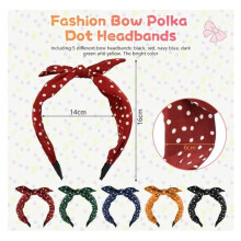 PCS Dames Haarband met Strik, Vintage Haarband met Strik, Haarband met Polka Dots, Stoffen Haarband, yd