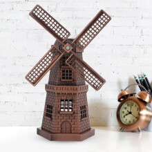 TMISHION Windmill Decor, Retro Style Bronze Red Mini Handmade Ornaments for Bar Restaurant