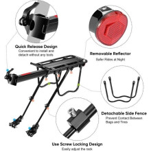 Adjustable rear rack for mountain bikes - HAUTSTORE - Universal - Aluminum alloy - Black