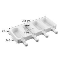 Ice Cream Mold - Magnum Popsicles - High Quality Silicone - 4 Cavities - 20 Free Sticks