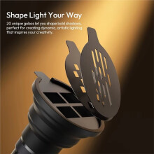 LM01 RGB LED Flashlight with LA04 Light Stand Adapter Bracket Ambient Light with 20 Filters Projection Lighting