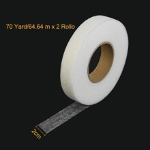 70 jaardin itseliimautuva silitysreunusnauha, 64 m * 20 mm, housujen reunusnauha - 2 rullaa - farkut - valkoinen
