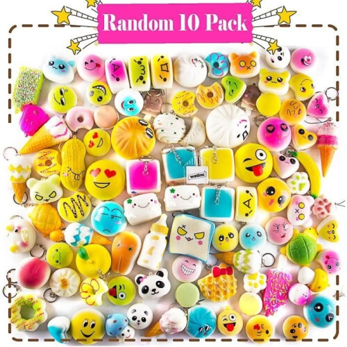 10pcs Random Squishy Slow Rising Cream and Cute Simulation Bread Jumbo Squishies 1