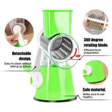 SuperLove Manual Vegetable Cutter with 3 Blades, Multifunctional Stainless Steel Slicer. Round mandoline, cheese/potato grater