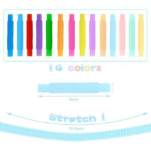 14pcs Pop Tubes - Anti-Stress Colorful Sensory Contracture Toys - White