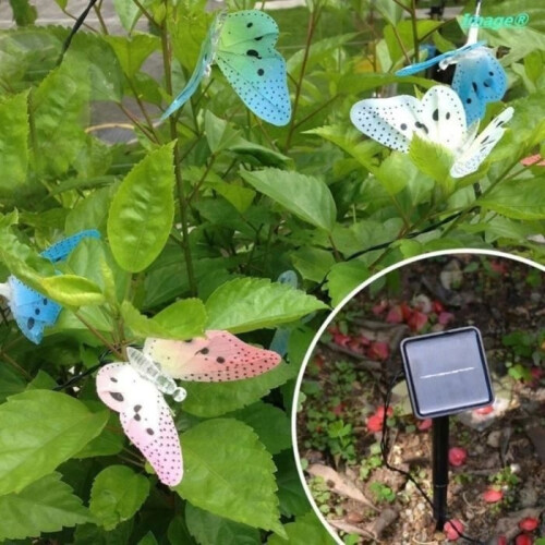 String lights - OUTAD - Butterfly - 12 LEDs - Solar powered - 3.8 m - Multicoloured 2
