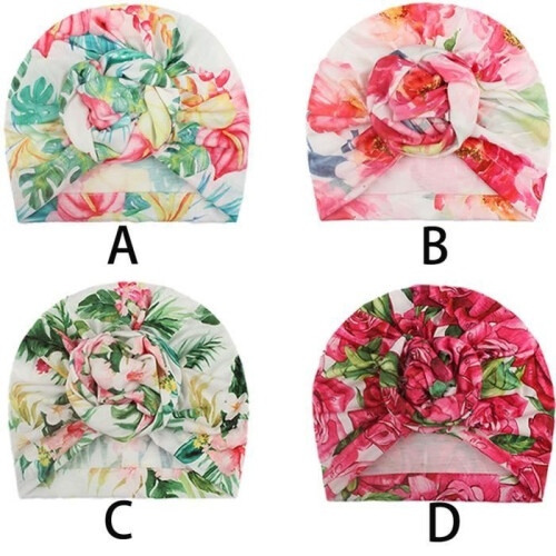 Bandeaux pour bébé - 4 turbans - Coton - Élastique - Nœuds papillon 1