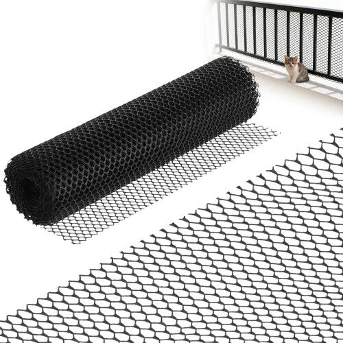 1Filet De Protection Rampe Hdpe Noir Pour Animaux